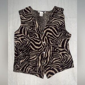 🐅 Studio Silk Animal Print Vest Top – Size M 🐅
